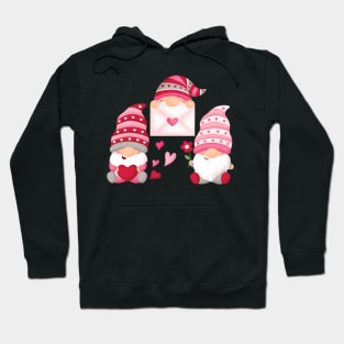 Three Gnomies Holding Hearts Will Be Cute Gift Idea Valentine's Day Hoodie